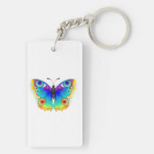 Rainbow Butterfly Peacock Eye Sleutelhanger (achterkant)