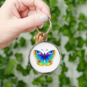 Rainbow Butterfly Peacock Eye Sleutelhanger (Hand)
