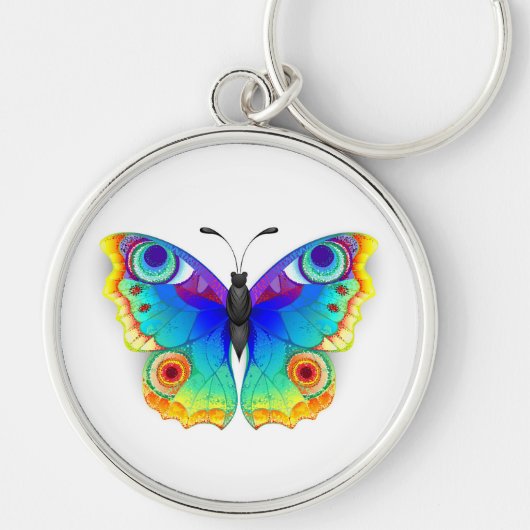 Rainbow Butterfly Peacock Eye Sleutelhanger (Voorkant)