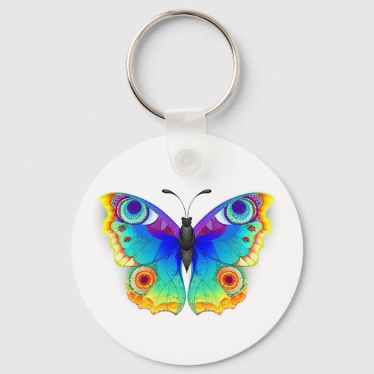 Rainbow Butterfly Peacock Eye Sleutelhanger (Voorkant)