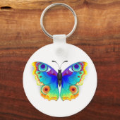 Rainbow Butterfly Peacock Eye Sleutelhanger (Voorkant)