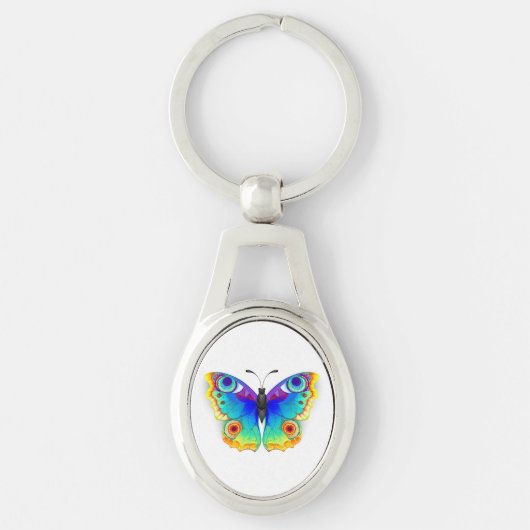 Rainbow Butterfly Peacock Eye Sleutelhanger (Voorkant)