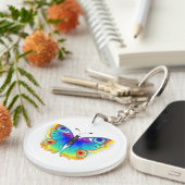 Rainbow Butterfly Peacock Eye Sleutelhanger (Voorkant Rechts)