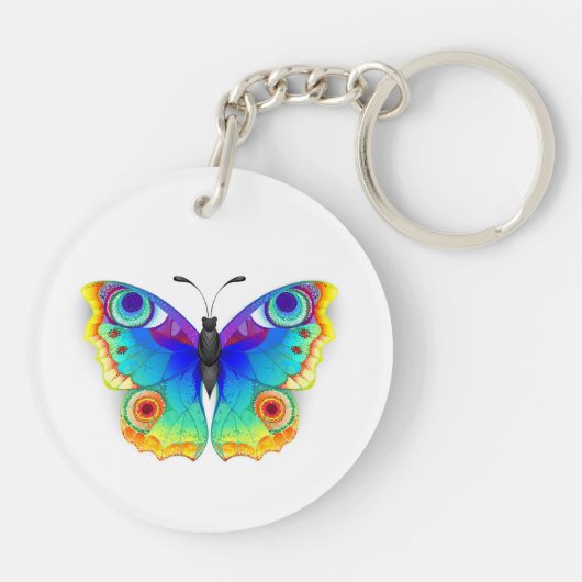 Rainbow Butterfly Peacock Eye Sleutelhanger (Achterkant)