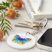Rainbow Butterfly Peacock Eye Sleutelhanger (Voorkant Rechts)