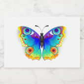 Rainbow Butterfly Peacock Eye Sparkling Wijnetiket (Enkel label)