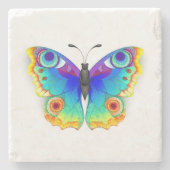 Rainbow Butterfly Peacock Eye Stenen Onderzetter (Voorkant)