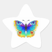 Rainbow Butterfly Peacock Eye Ster Sticker (Voorkant)