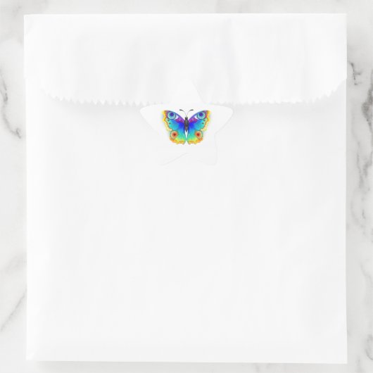 Rainbow Butterfly Peacock Eye Ster Sticker (Tas)