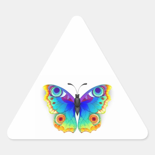 Rainbow Butterfly Peacock Eye Sticker (Voorkant)