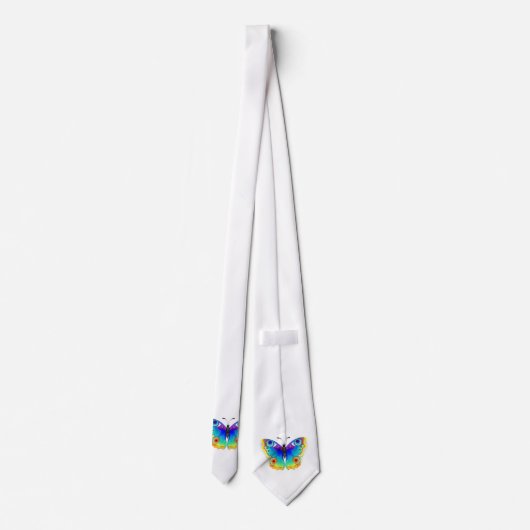 Rainbow Butterfly Peacock Eye Stropdas (Achterkant)