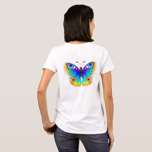 Rainbow Butterfly Peacock Eye T-shirt (Achterkant volledig)