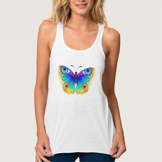 Rainbow Butterfly Peacock Eye Tanktop (Voorkant)