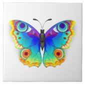 Rainbow Butterfly Peacock Eye Tegeltje (Voorkant)