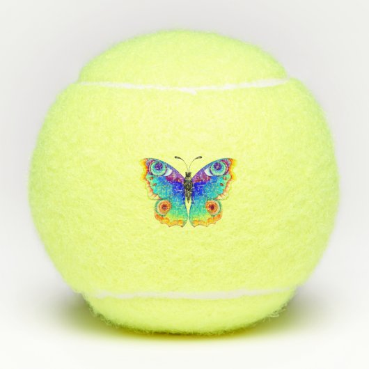 Rainbow Butterfly Peacock Eye Tennisballen (Voorkant)