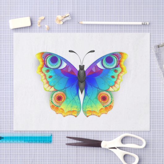 Rainbow Butterfly Peacock Eye Tissuepapier (Craft)