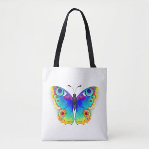 Rainbow Butterfly Peacock Eye Tote Bag