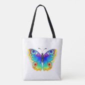 Rainbow Butterfly Peacock Eye Tote Bag (Achterkant)
