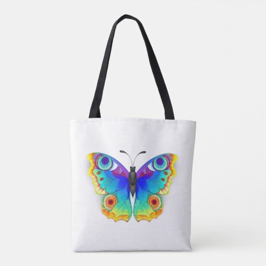 Rainbow Butterfly Peacock Eye Tote Bag (Achterkant)