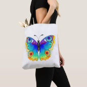 Rainbow Butterfly Peacock Eye Tote Bag (Dichtbij)