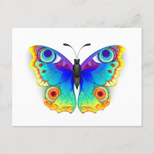 Rainbow Butterfly Peacock Eye Uitnodiging Briefkaart