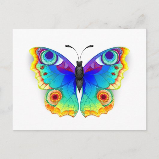 Rainbow Butterfly Peacock Eye Uitnodiging Briefkaart (Voorkant)