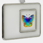 Rainbow Butterfly Peacock Eye Verzilverd Omlijst Ornament (Rechts)