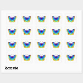 Rainbow Butterfly Peacock Eye Vierkante Sticker (Vel)