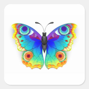 Rainbow Butterfly Peacock Eye Vierkante Sticker