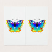 Rainbow Butterfly Peacock Eye Visitekaartje (Buitenkant ongevouwen)