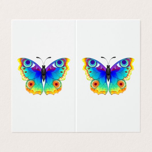 Rainbow Butterfly Peacock Eye Visitekaartje (Buitenkant ongevouwen)