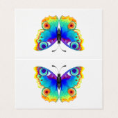 Rainbow Butterfly Peacock Eye Visitekaartje (Buitenkant ongevouwen)