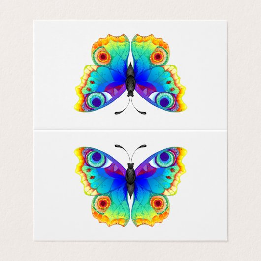 Rainbow Butterfly Peacock Eye Visitekaartje (Buitenkant ongevouwen)