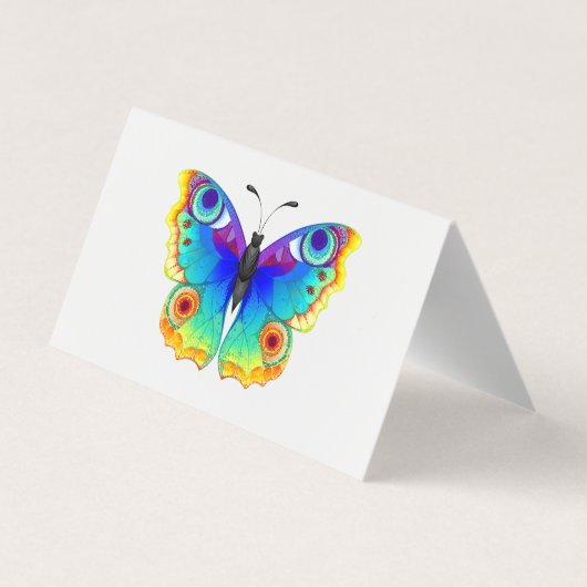 Rainbow Butterfly Peacock Eye Visitekaartje (Achterkant)