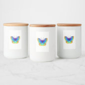 Rainbow Butterfly Peacock Eye Voedselcontainer Etiket (Flessen)