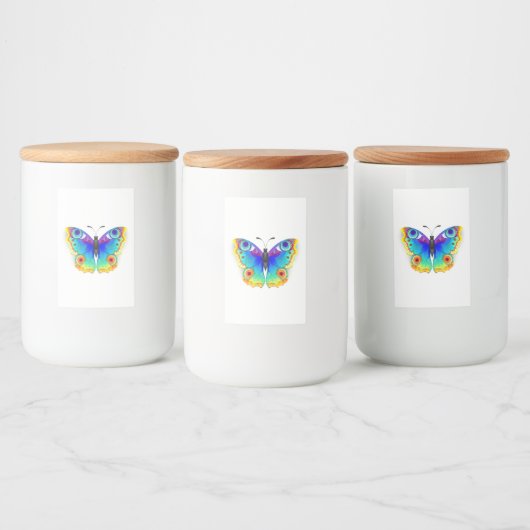 Rainbow Butterfly Peacock Eye Voedselcontainer Etiket (Flessen)