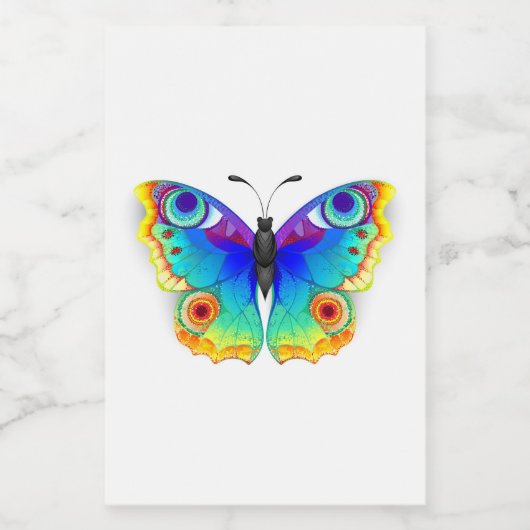 Rainbow Butterfly Peacock Eye Voedselcontainer Etiket (Enkel label)