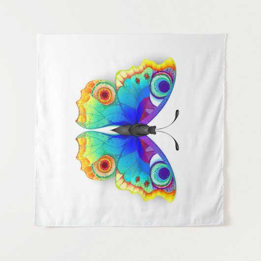 Rainbow Butterfly Peacock Eye Wandkleed (Voorkant (horizontaal))