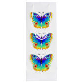 Rainbow Butterfly Peacock Eye Wijn Cadeautas (Achterkant)