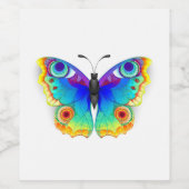 Rainbow Butterfly Peacock Eye Wijn Etiket (Enkel label)