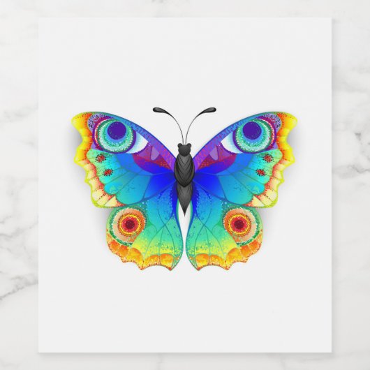 Rainbow Butterfly Peacock Eye Wijn Etiket (Enkel label)