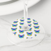 Rainbow Butterfly Peacock Eye Wijnglaslabel (Dichtbij)