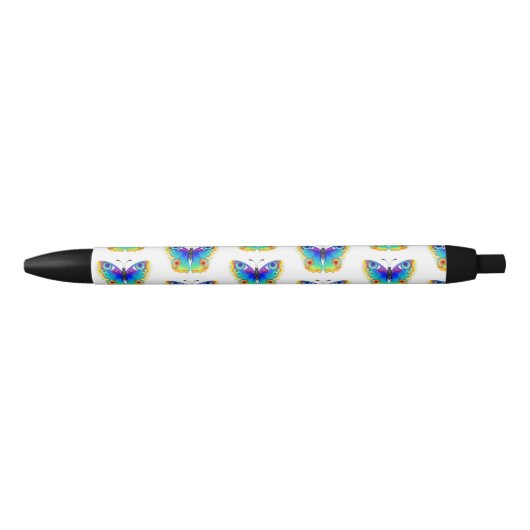Rainbow Butterfly Peacock Eye Zwarte Inkt Pen (Voorkant)