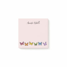 Rainbow Butterfly Personalized Post-it Notes