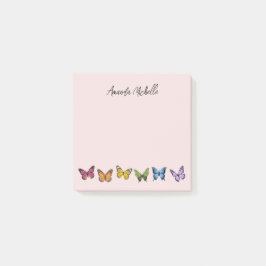 Rainbow Butterfly Personalized Post-it Notes