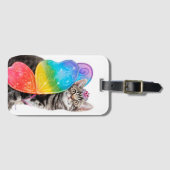 Rainbow Butterfly Princess Kitten Bagagelabel (Voorkant (horizontaal))