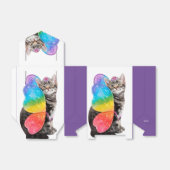 Rainbow Butterfly Princess Kitten Bedankdoosjes (Uitgevouwen)