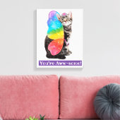 Rainbow Butterfly Princess Kitten Canvas Afdruk (Insitu (Woonkamer))