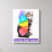 Rainbow Butterfly Princess Kitten Canvas Afdruk (Voorkant)