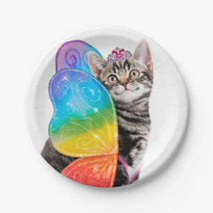 Rainbow Butterfly Princess Kitten Papieren Bordje